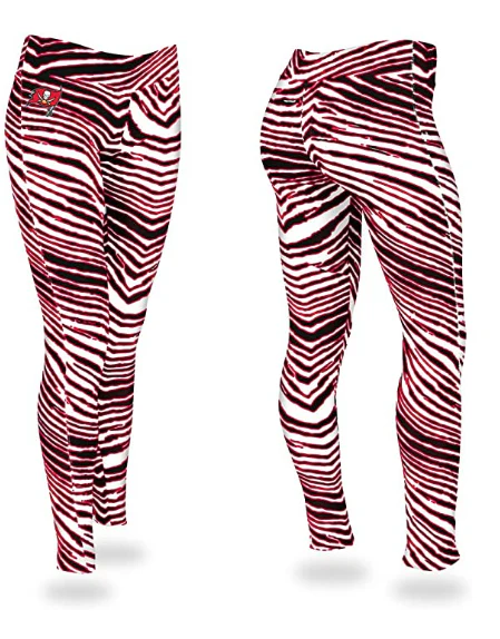 Zubaz NFL Women's Tampa Bay Buccaneers Zebra Print Legging Bottoms - Image 3