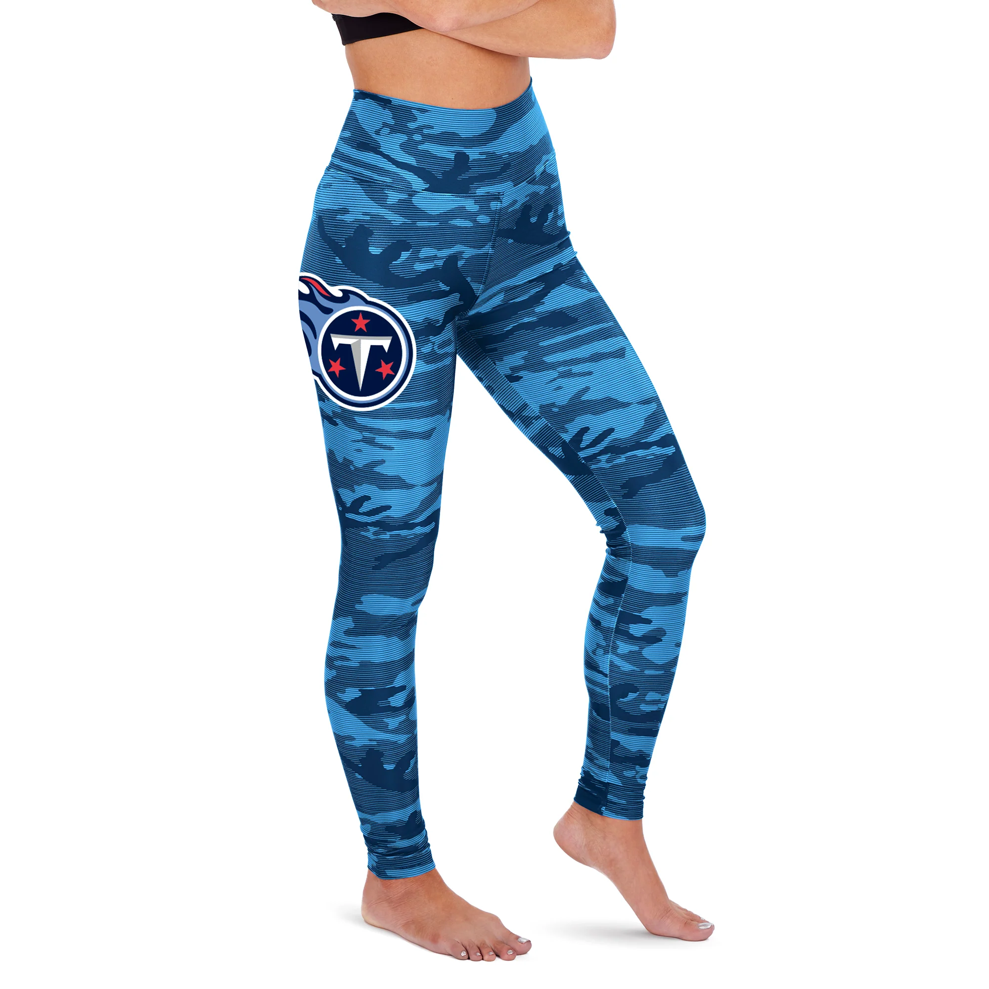 Zubaz NFL Women's Tennessee Titans Camo Lines Leggings - Image 3