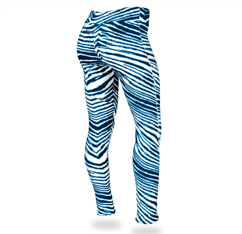 Zubaz NFL Women's Tennessee Titans Zebra Print Legging Bottoms - Image 2