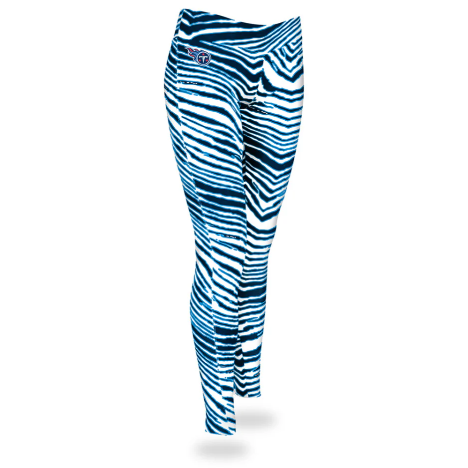 Zubaz NFL Women's Tennessee Titans Zebra Print Legging Bottoms - Image 3