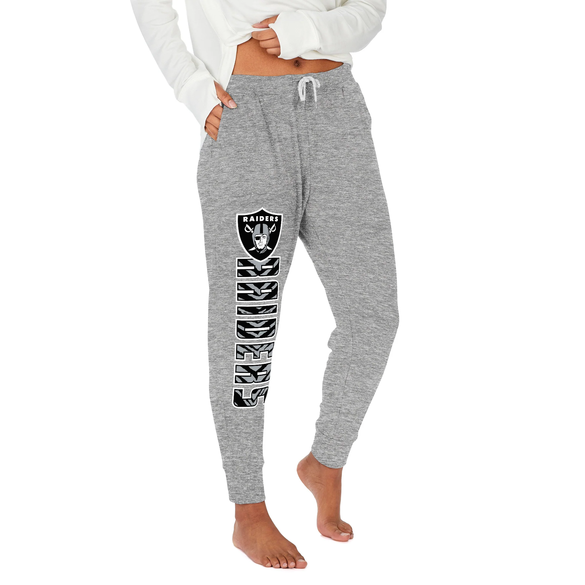 Zubaz NFL Women's Upright Soft Marled Team Color Jogger, Las Vegas Raiders - Image 15