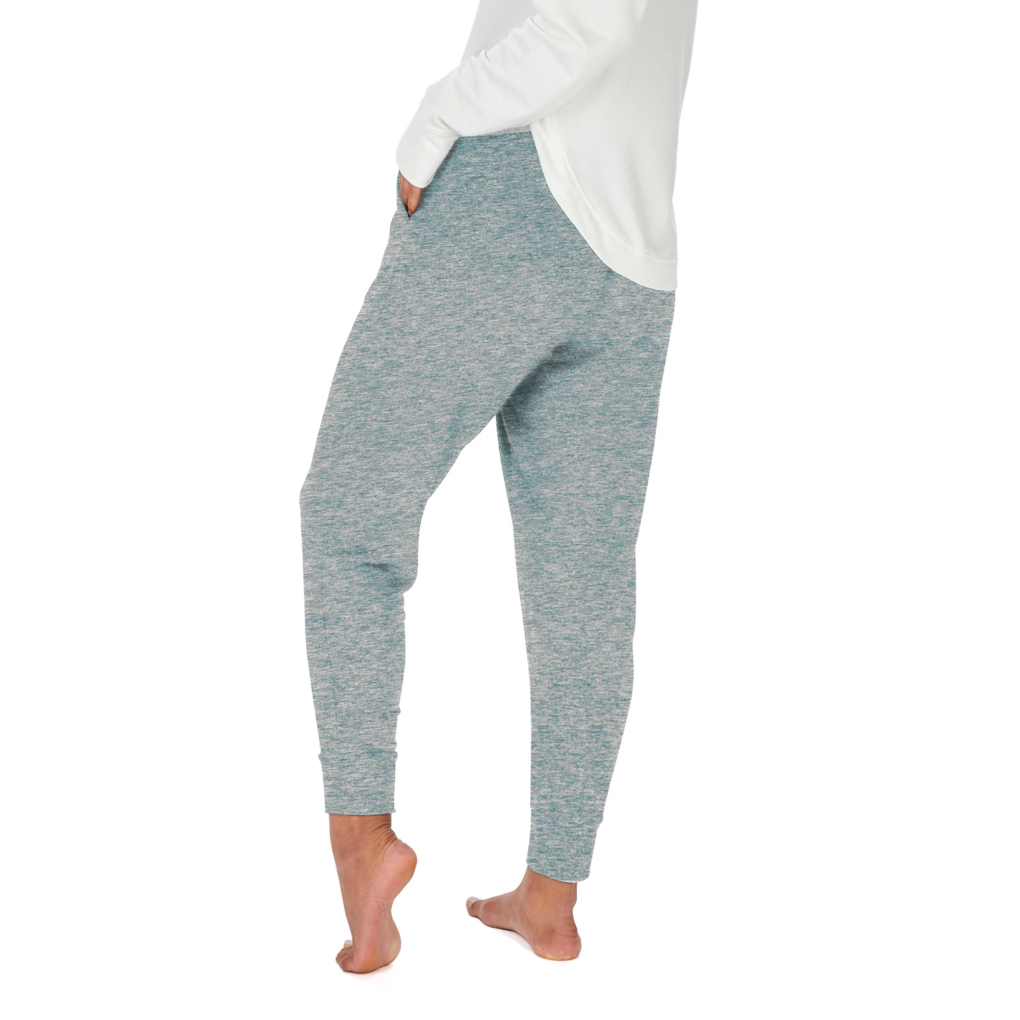 Zubaz NFL Women's Upright Soft Marled Team Color Jogger, Philadelphia Eagles - Image 10