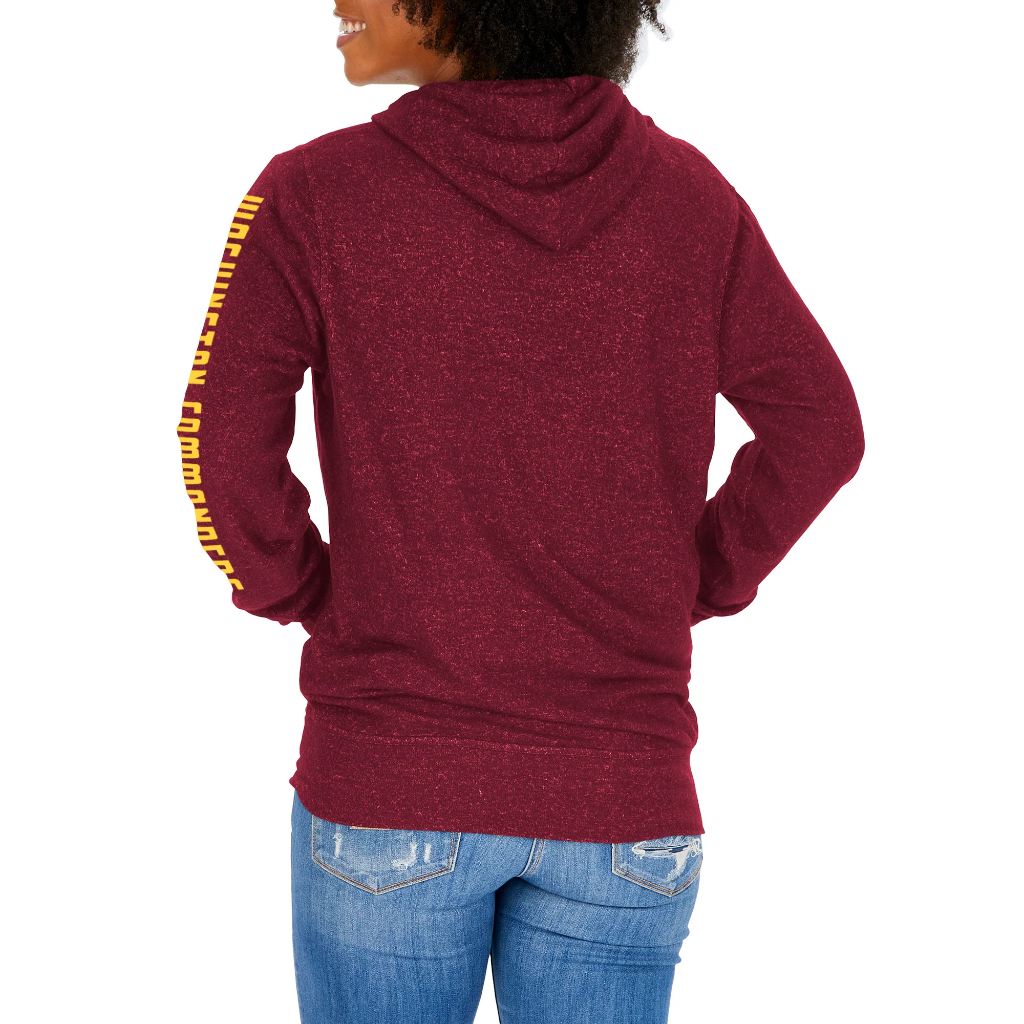 Zubaz NFL Women's Washington Commanders Marled Soft Pullover Hoodie - Image 2