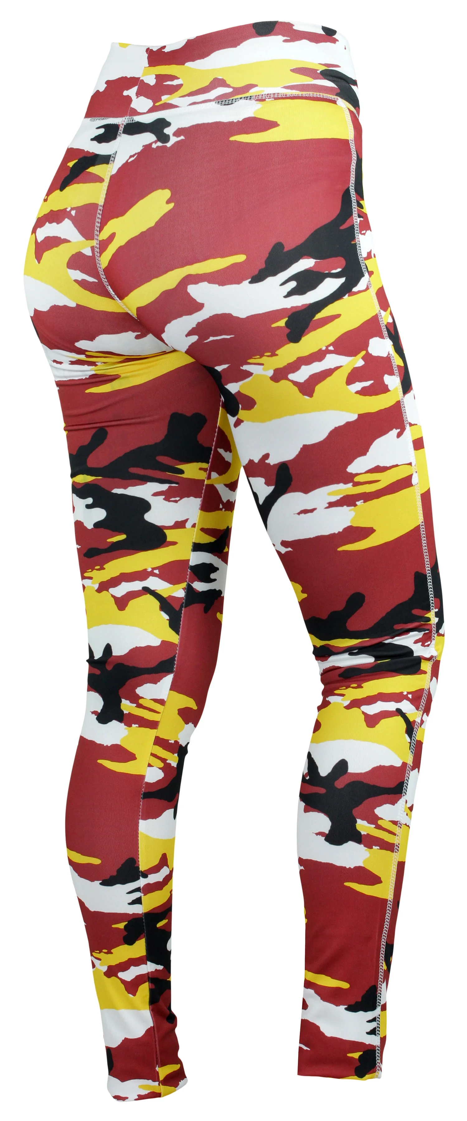 Zubaz NFL Women's Washington Football Team Camo Leggings, Maroon/Gold - Image 3