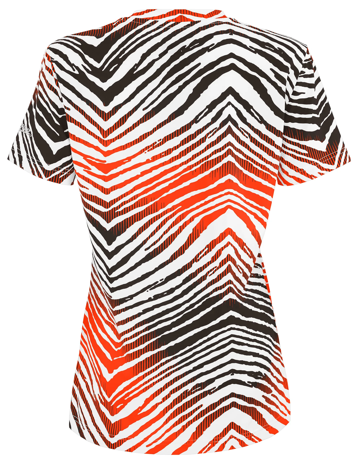 Zubaz NFL Women's Zebra 2 Team Color Circle Logo Short Sleeve T-Shirt, Cleveland Browns - Image 2