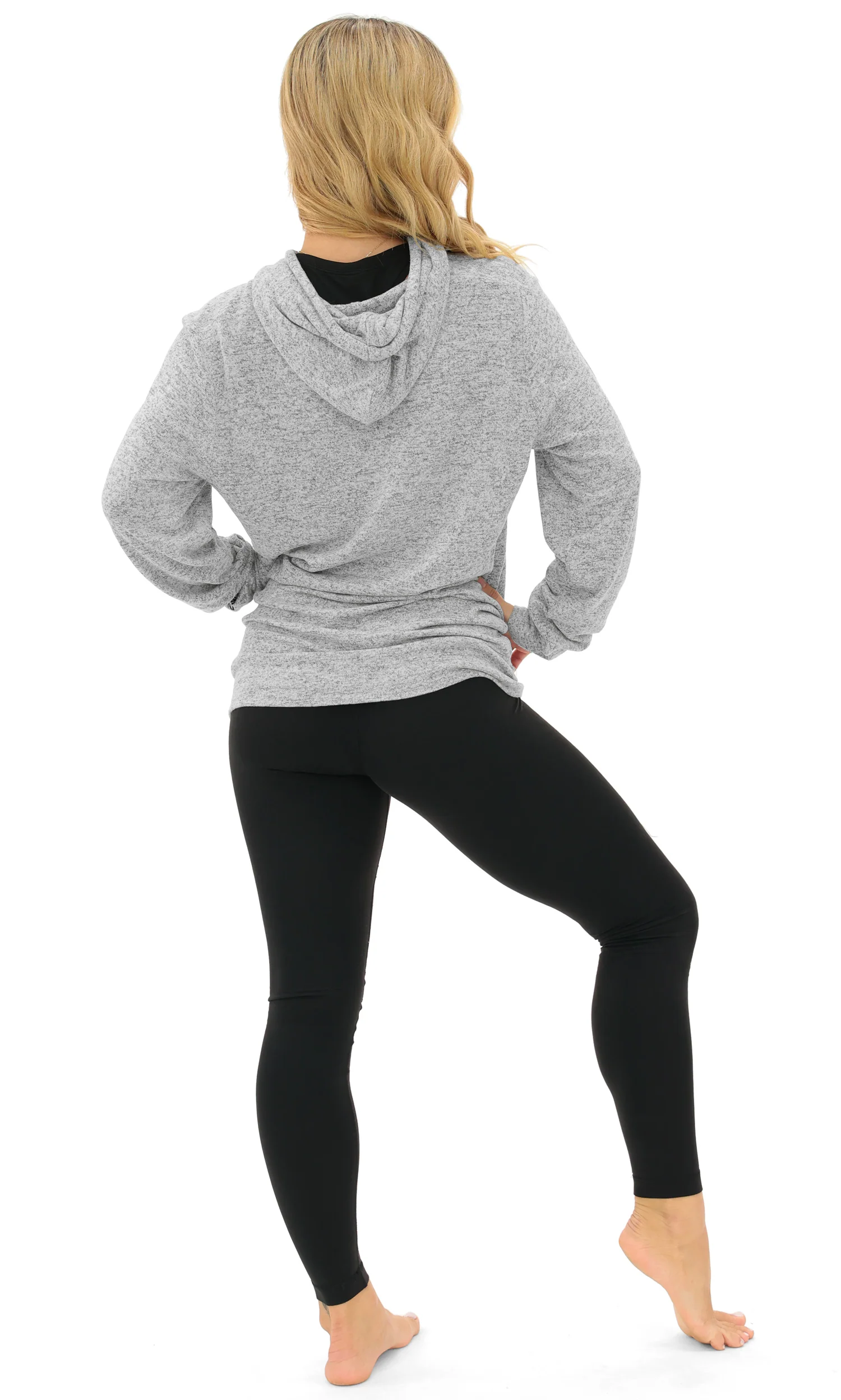 Zubaz NFL Women's Zebra Arch Soft Marled Team Color Hoodie, Carolina Panthers - Image 18