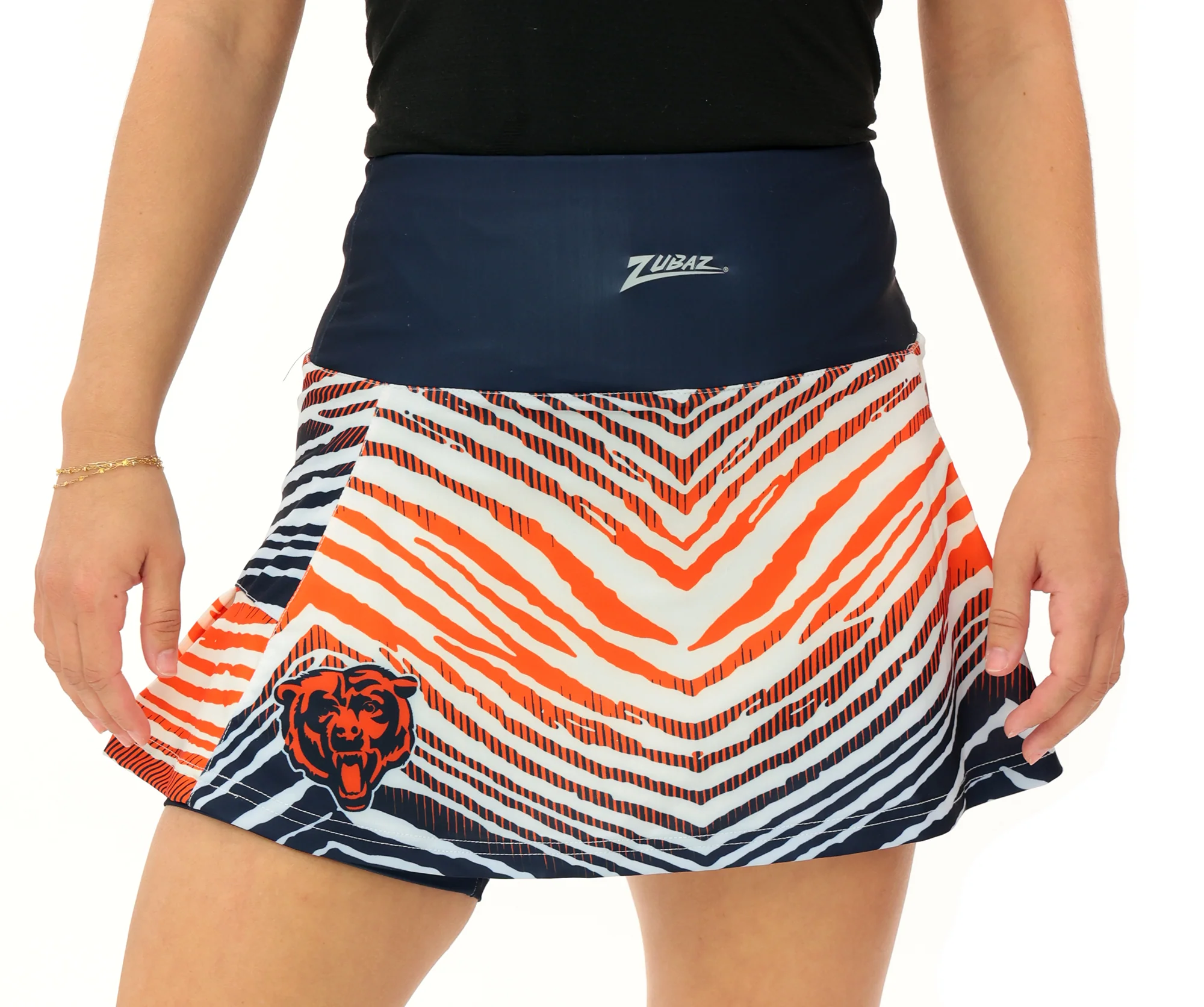 Zubaz NFL Women's Zebra Ombre Skort Team Primary Logo, Chicago Bears - Image 21