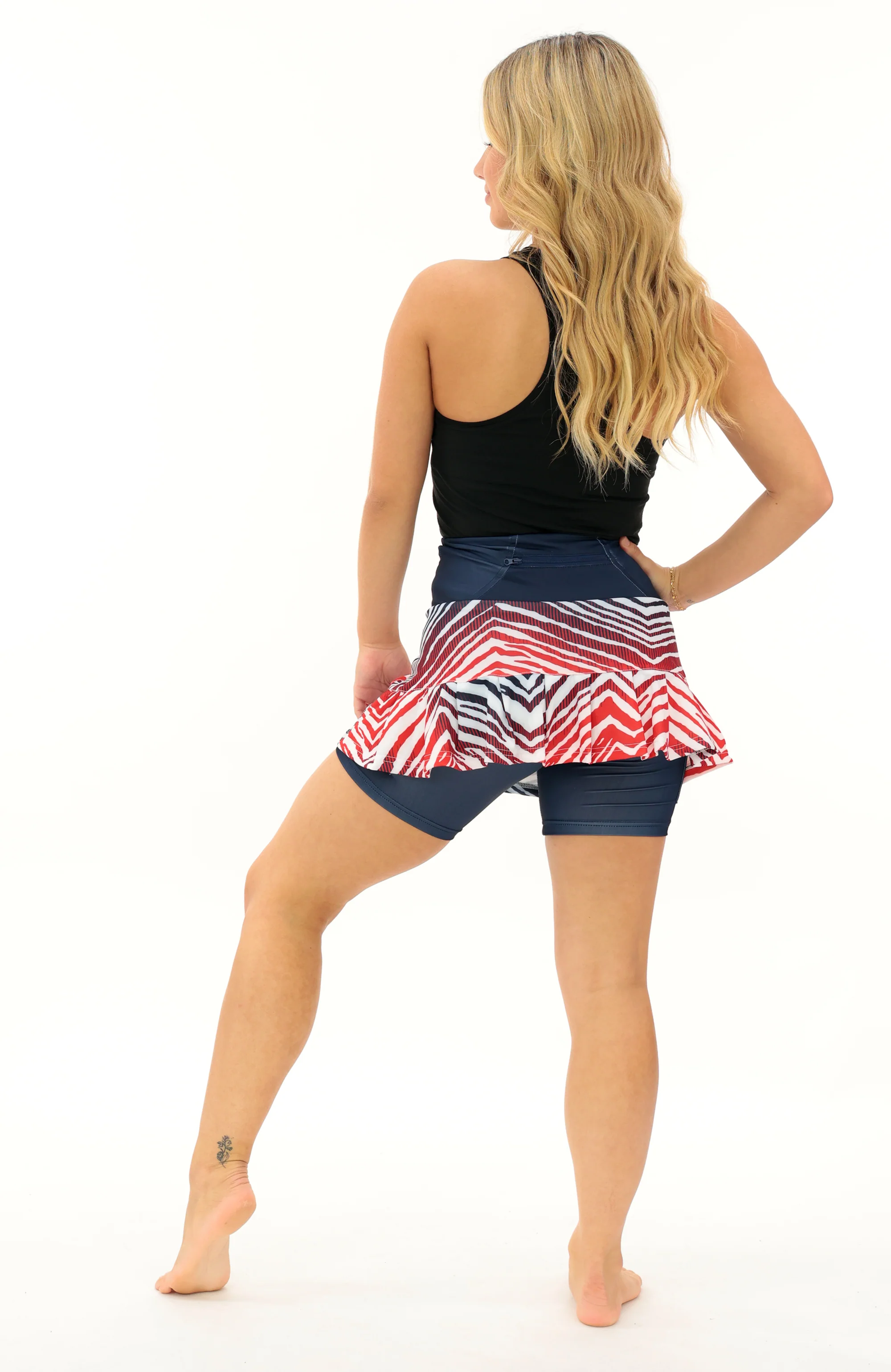 Zubaz NFL Women's Zebra Ombre Skort Team Primary Logo, Houston Texans - Image 11