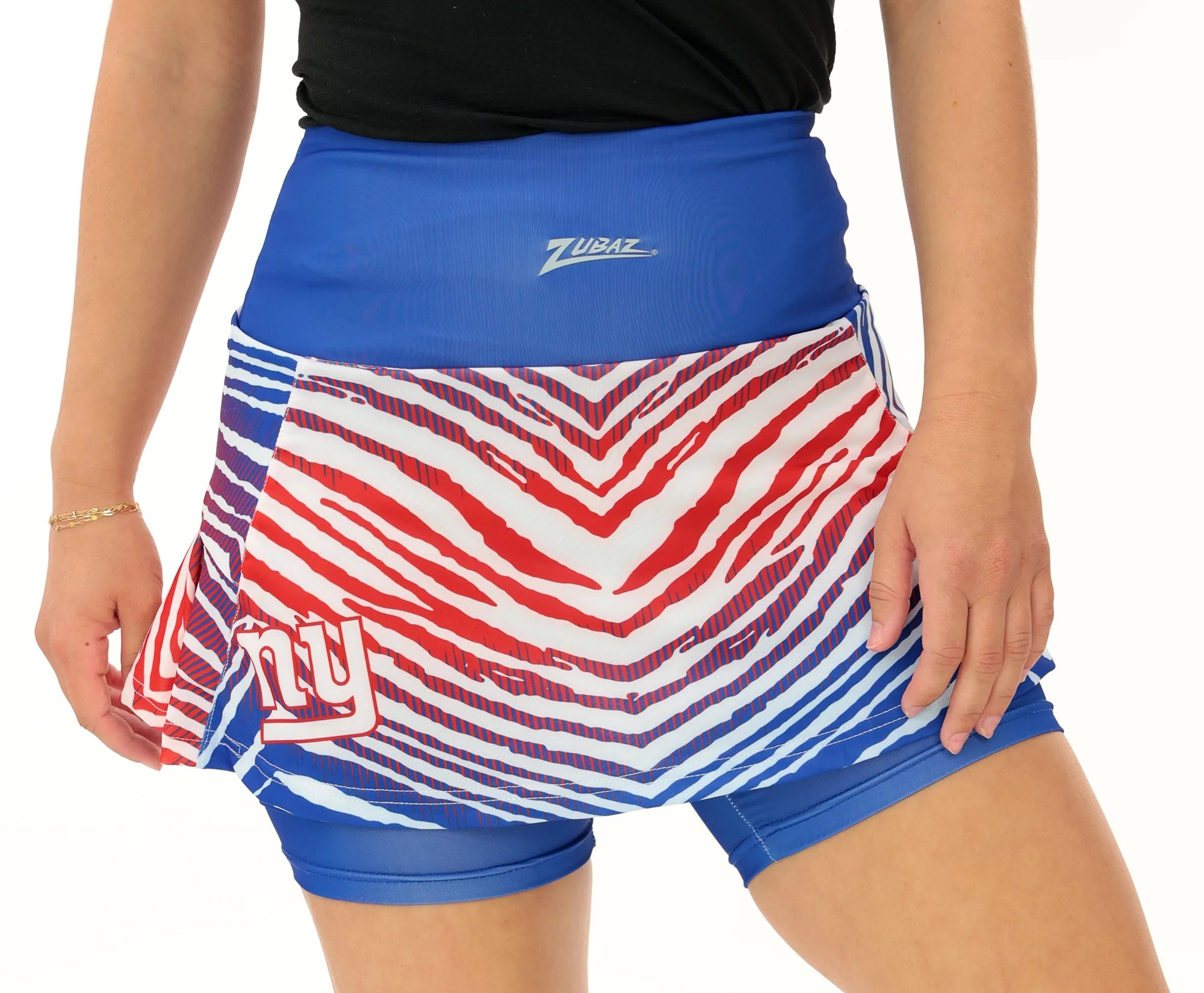 Zubaz NFL Women's Zebra Ombre Skort Team Primary Logo, New York Giants - Image 28