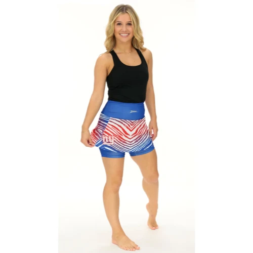 Zubaz NFL Women's Zebra Ombre Skort Team Primary Logo, New York Giants - Image 3