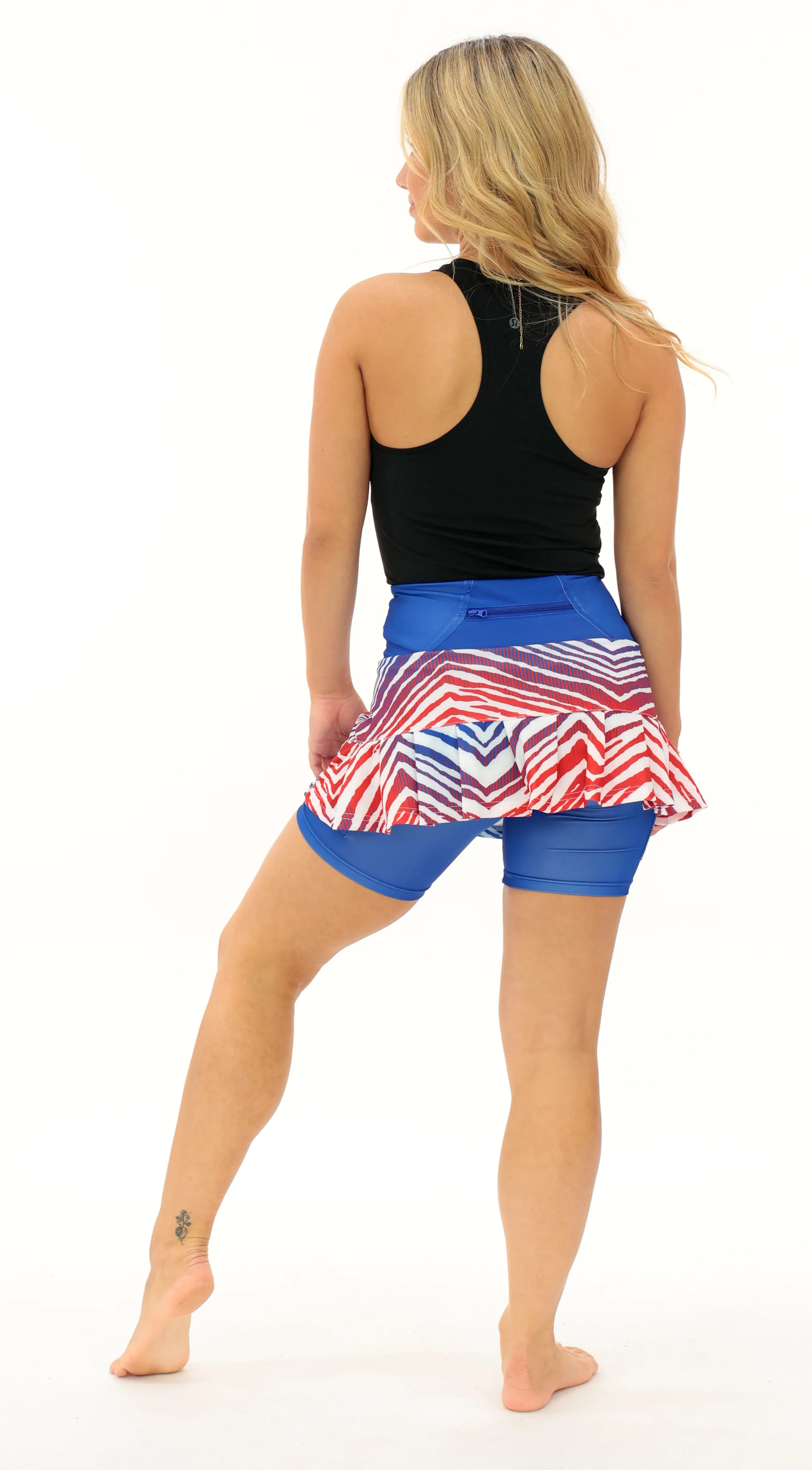 Zubaz NFL Women's Zebra Ombre Skort Team Primary Logo, New York Giants - Image 39