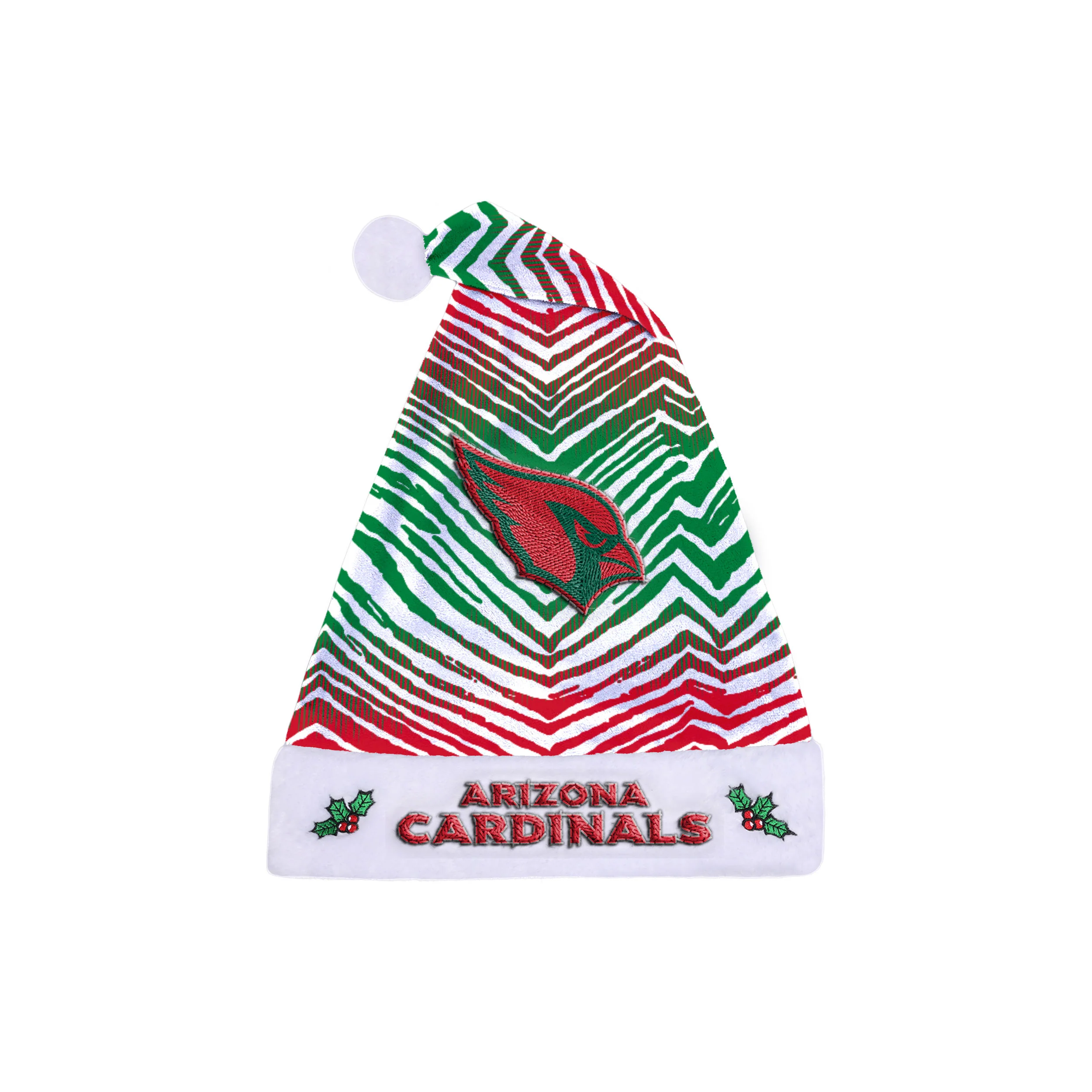 Zubaz Santa Hat NFL Arizona Cardinals - Red and green