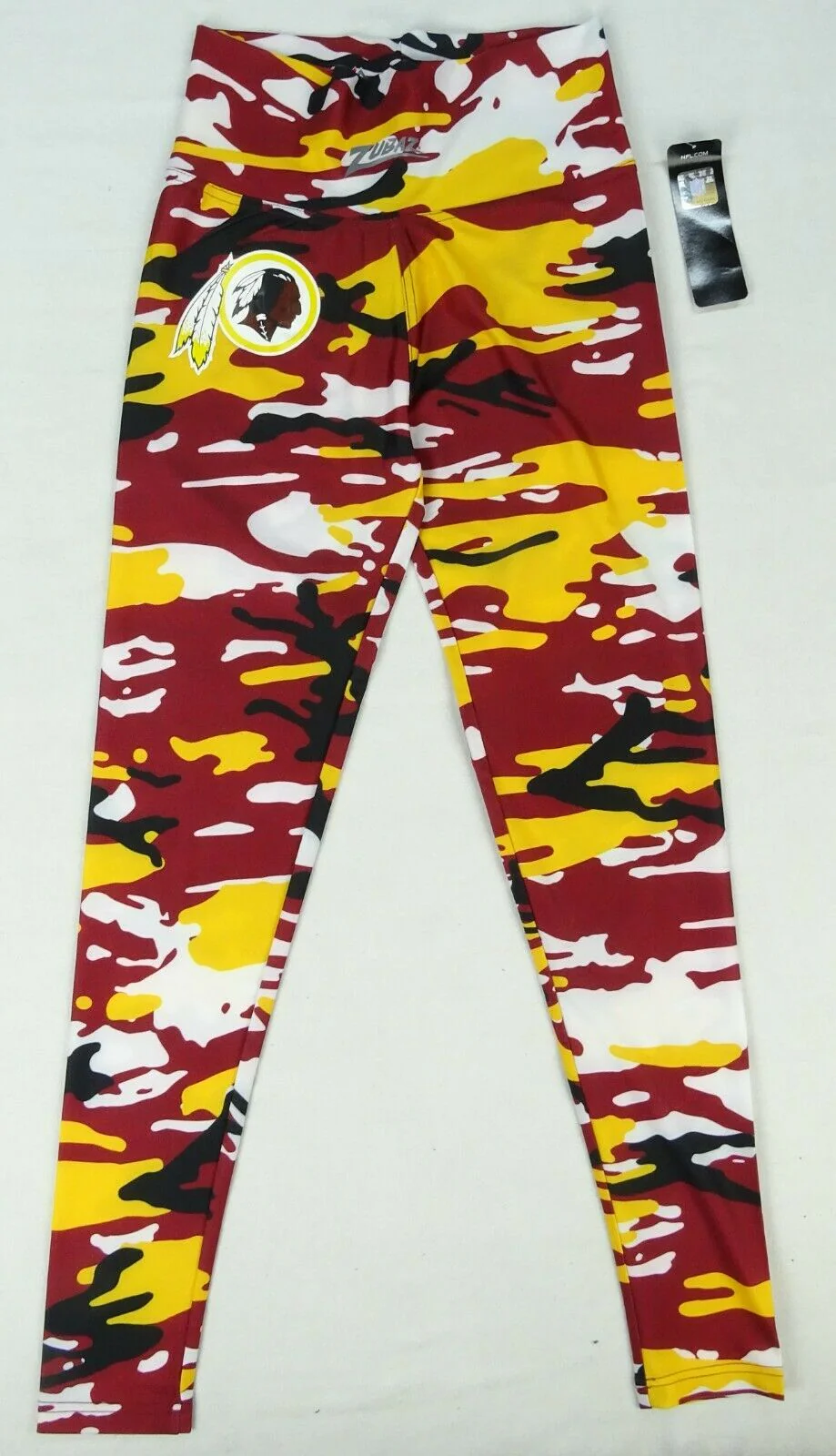 Zubaz Washington Footbal NFL Women's Camo Leggings, Maroon/Gold - Image 10