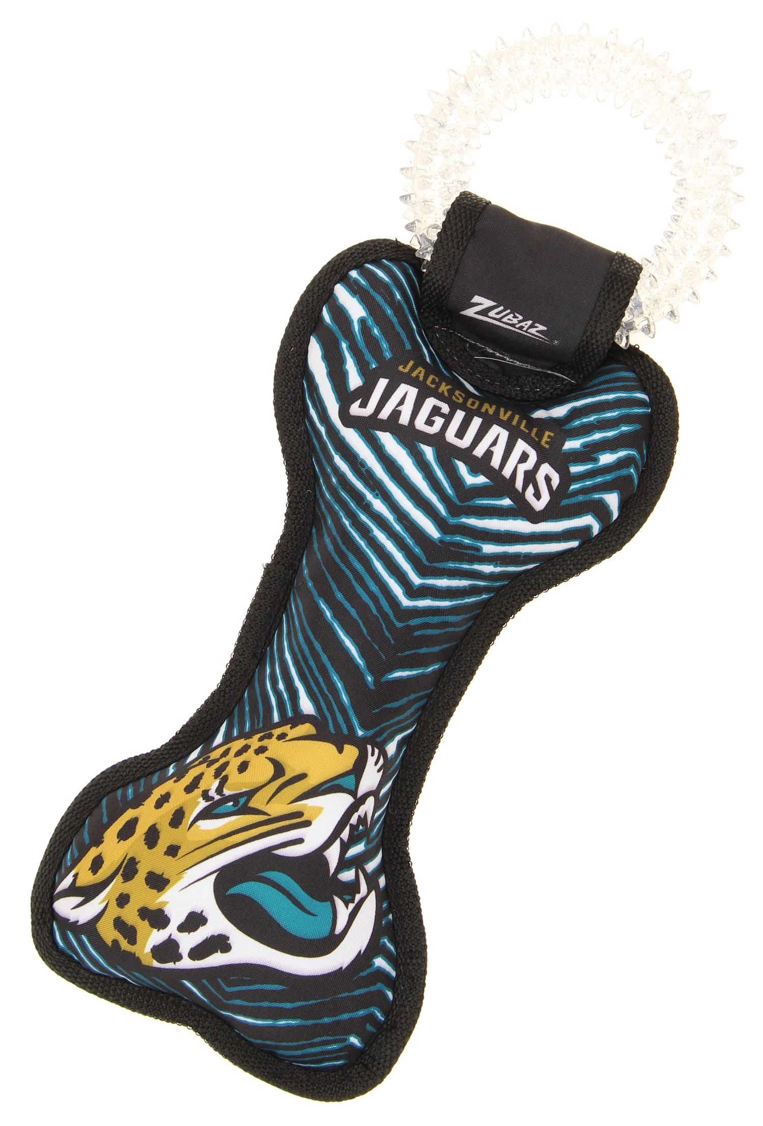 Zubaz X Pets First NFL Jacksonville Jaguars Team Ring Tug Toy for Dogs