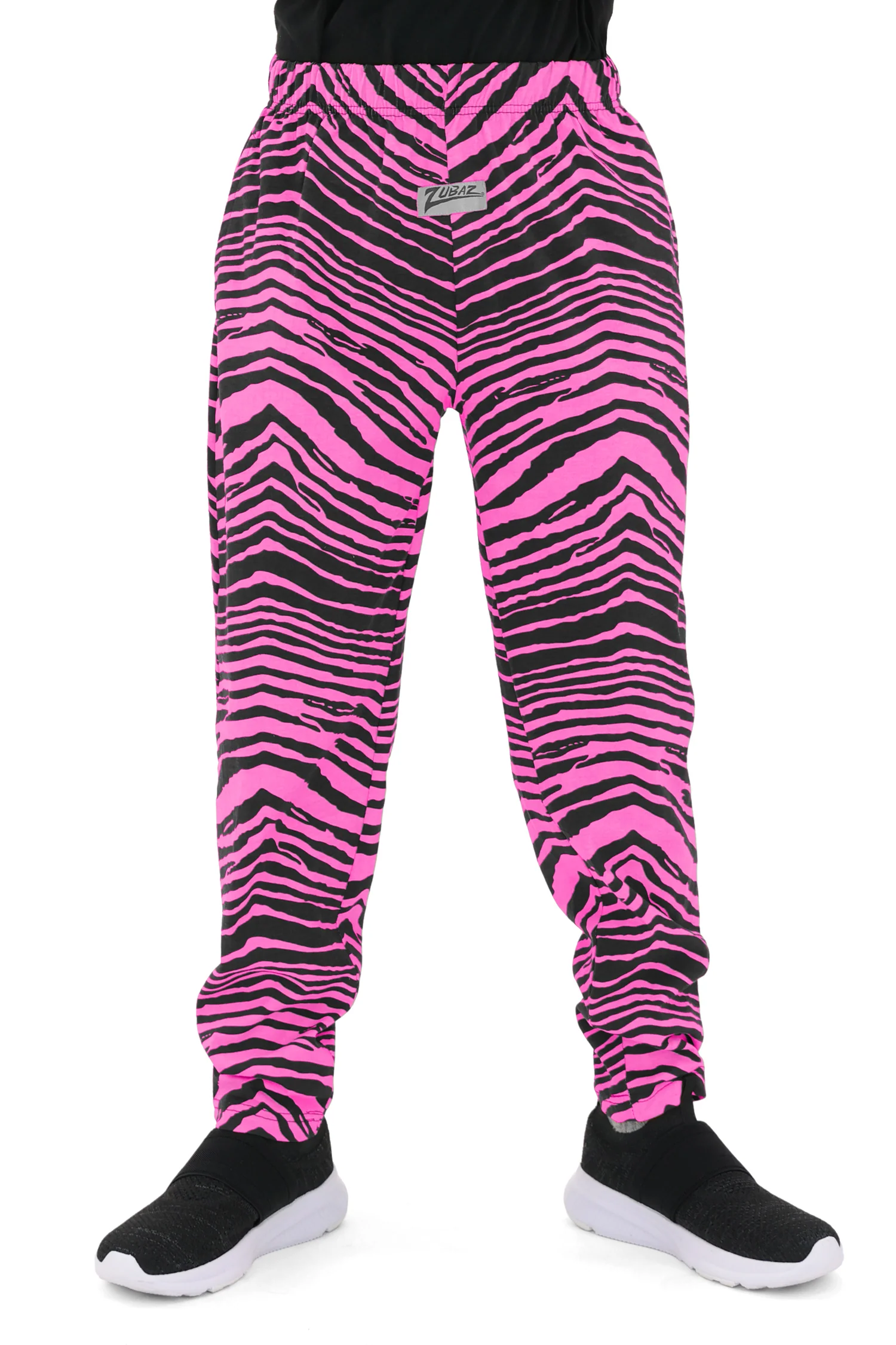 Zubaz Youth Unisex Z88 2 Color Zebra Pant, BLACK/FLUORESCENT PINK - Image 4