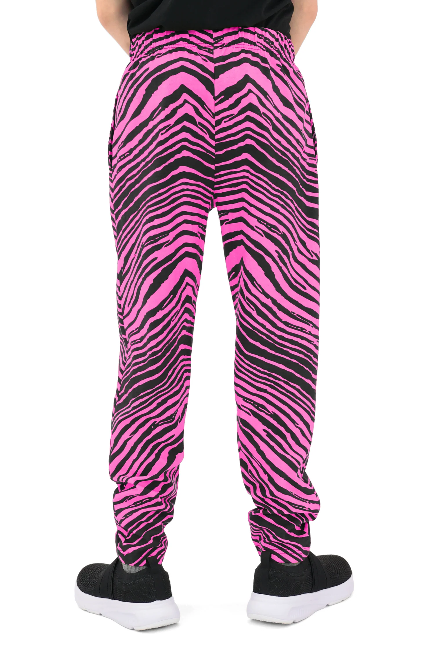 Zubaz Youth Unisex Z88 2 Color Zebra Pant, BLACK/FLUORESCENT PINK - Image 6