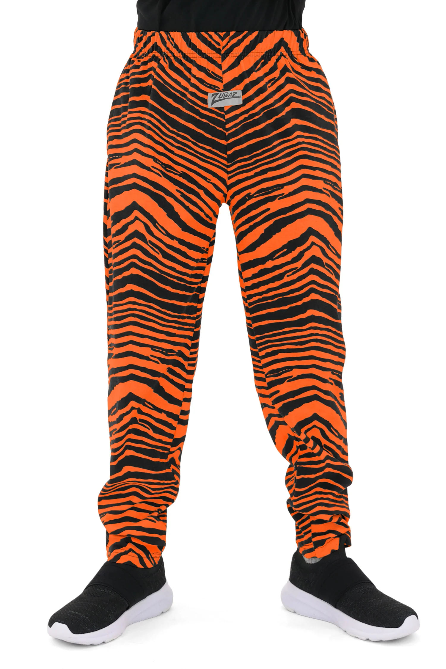 Zubaz Youth Unisex Z88 2 Color Zebra Pant, BLACK/ORANGE - Image 10