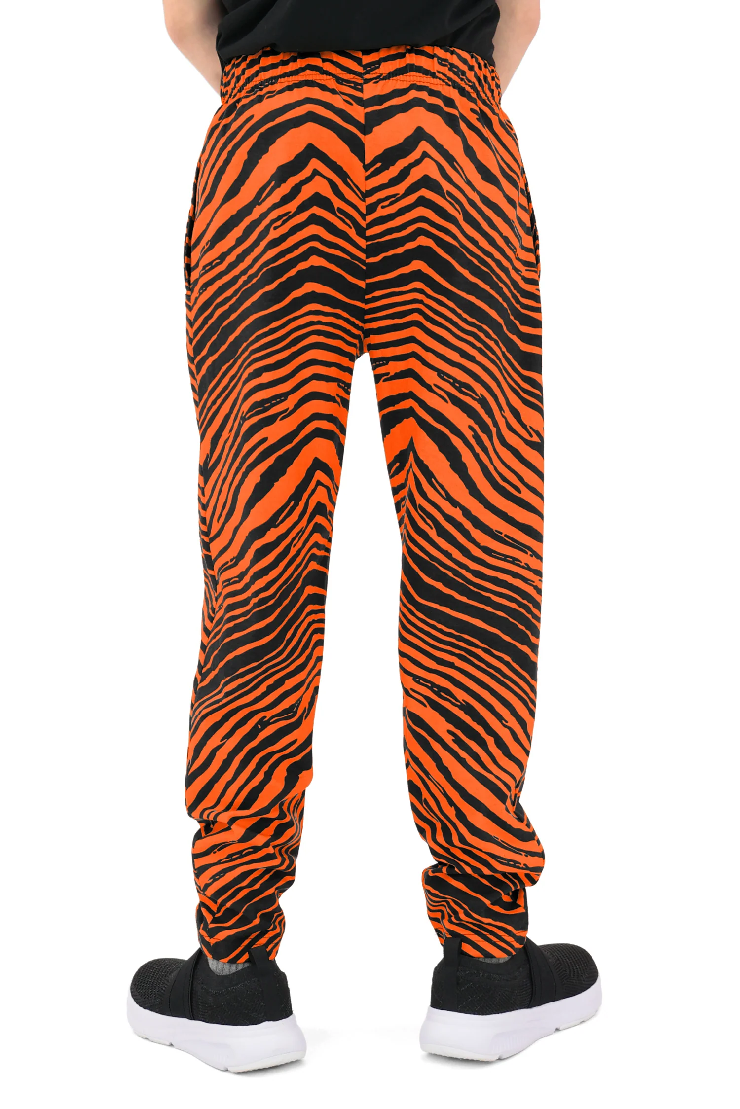 Zubaz Youth Unisex Z88 2 Color Zebra Pant, BLACK/ORANGE - Image 6