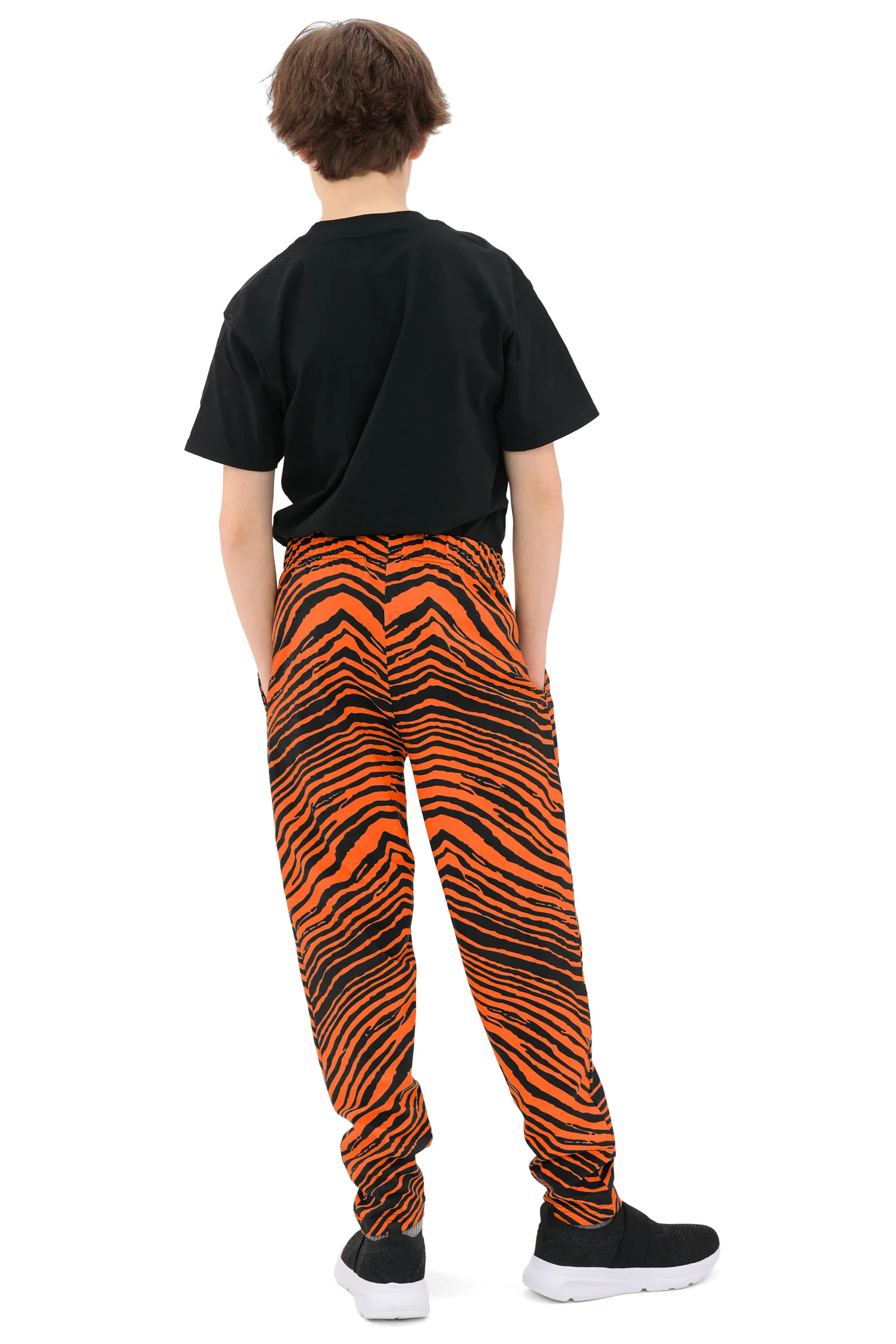 Zubaz Youth Unisex Z88 2 Color Zebra Pant, BLACK/ORANGE - Image 9