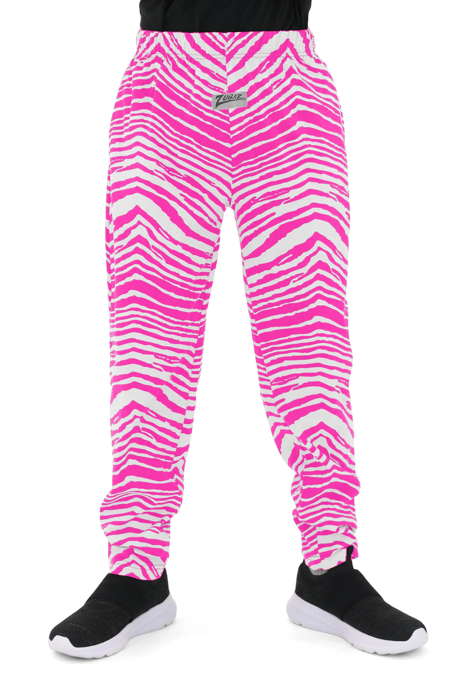 Zubaz Youth Unisex Z88 2 Color Zebra Pant, FLUORESCENT PINK/WHITE - Image 10