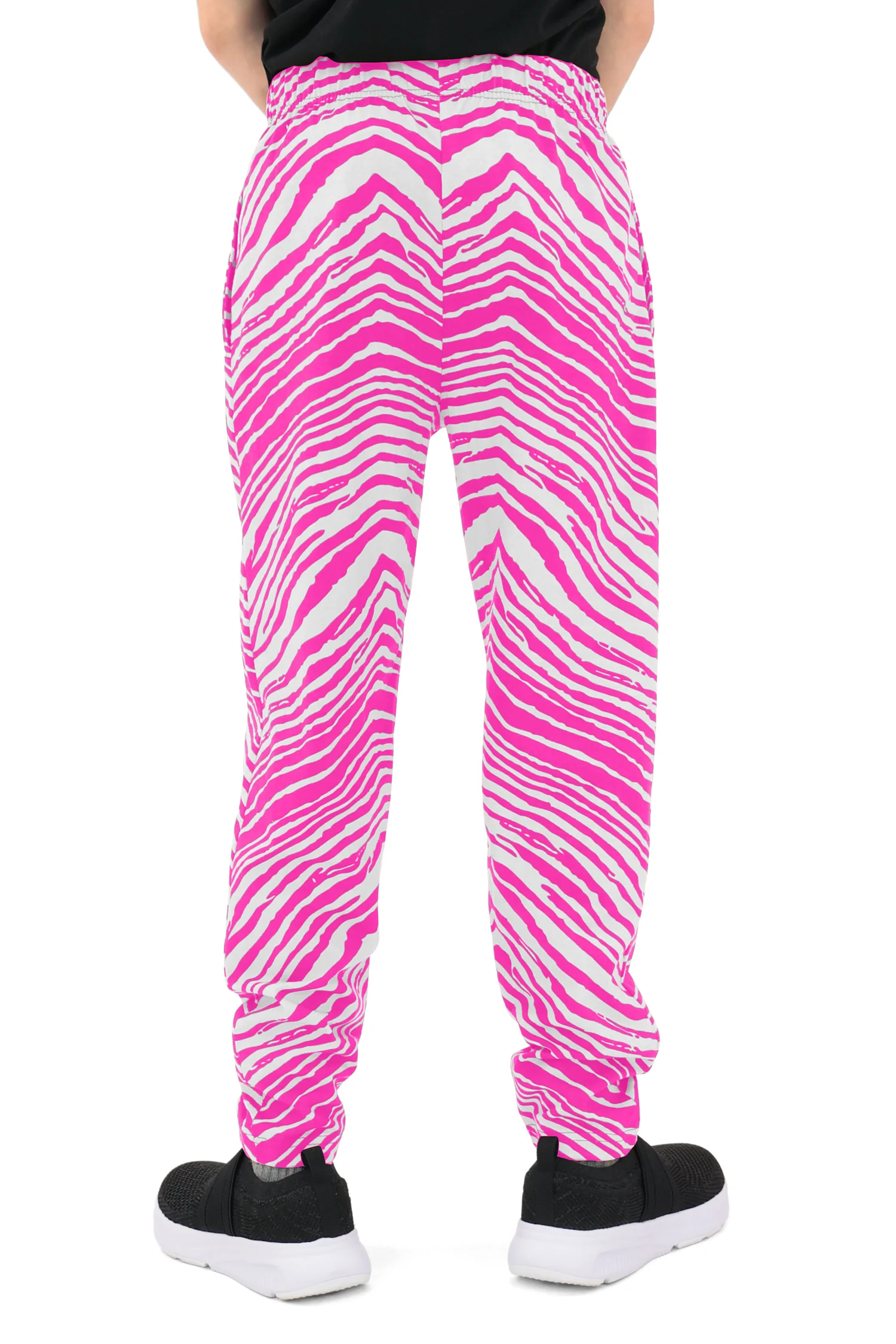 Zubaz Youth Unisex Z88 2 Color Zebra Pant, FLUORESCENT PINK/WHITE - Image 6