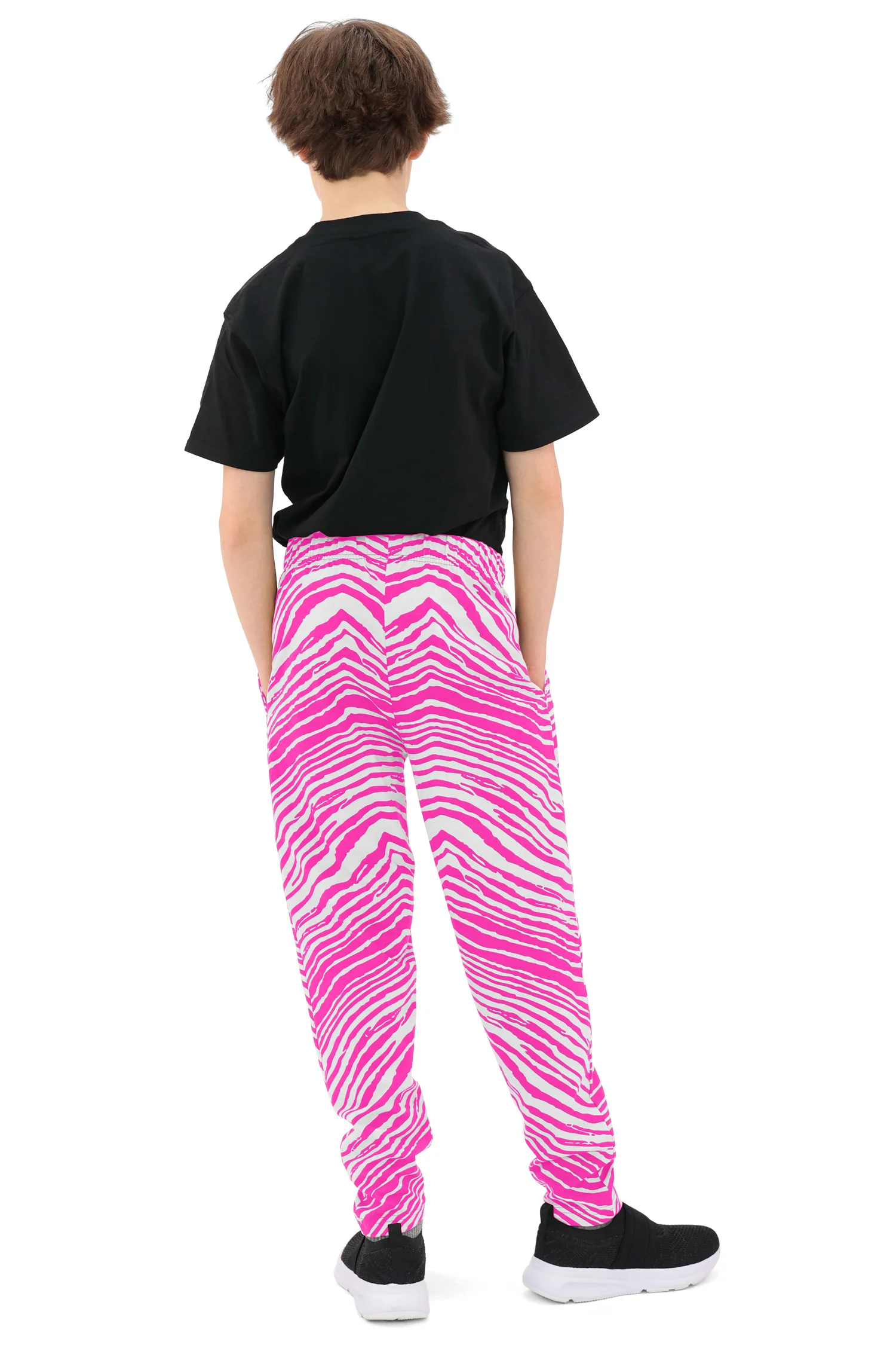 Zubaz Youth Unisex Z88 2 Color Zebra Pant, FLUORESCENT PINK/WHITE - Image 9
