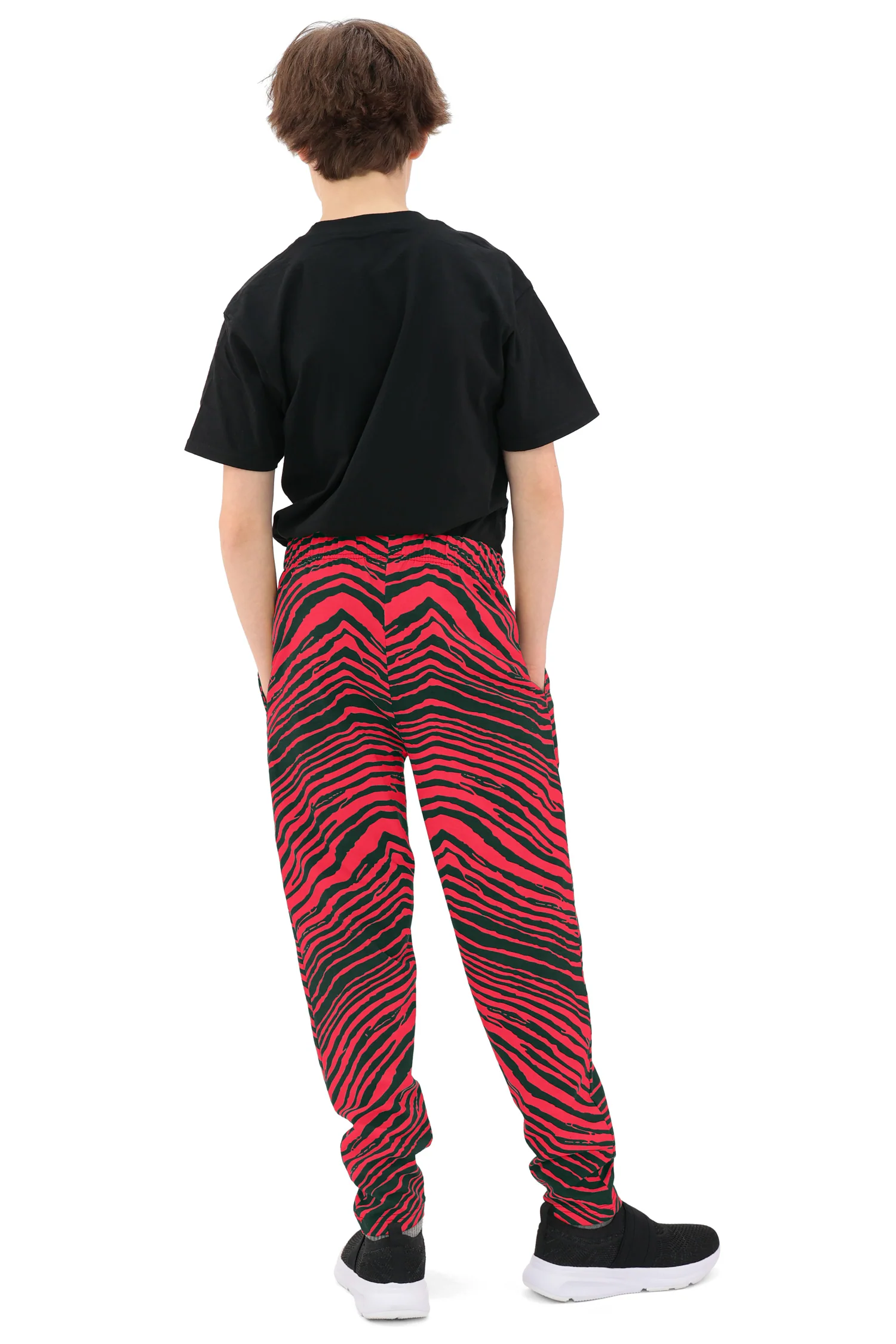 Zubaz Youth Unisex Z88 2 Color Zebra Pant, GREEN/RED - Image 9
