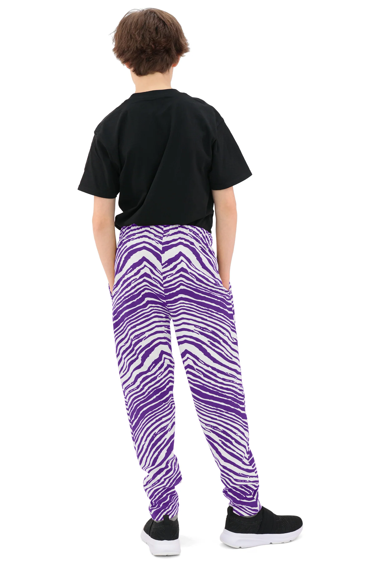 Zubaz Youth Unisex Z88 2 Color Zebra Pant, PURPLE/WHITE - Image 10