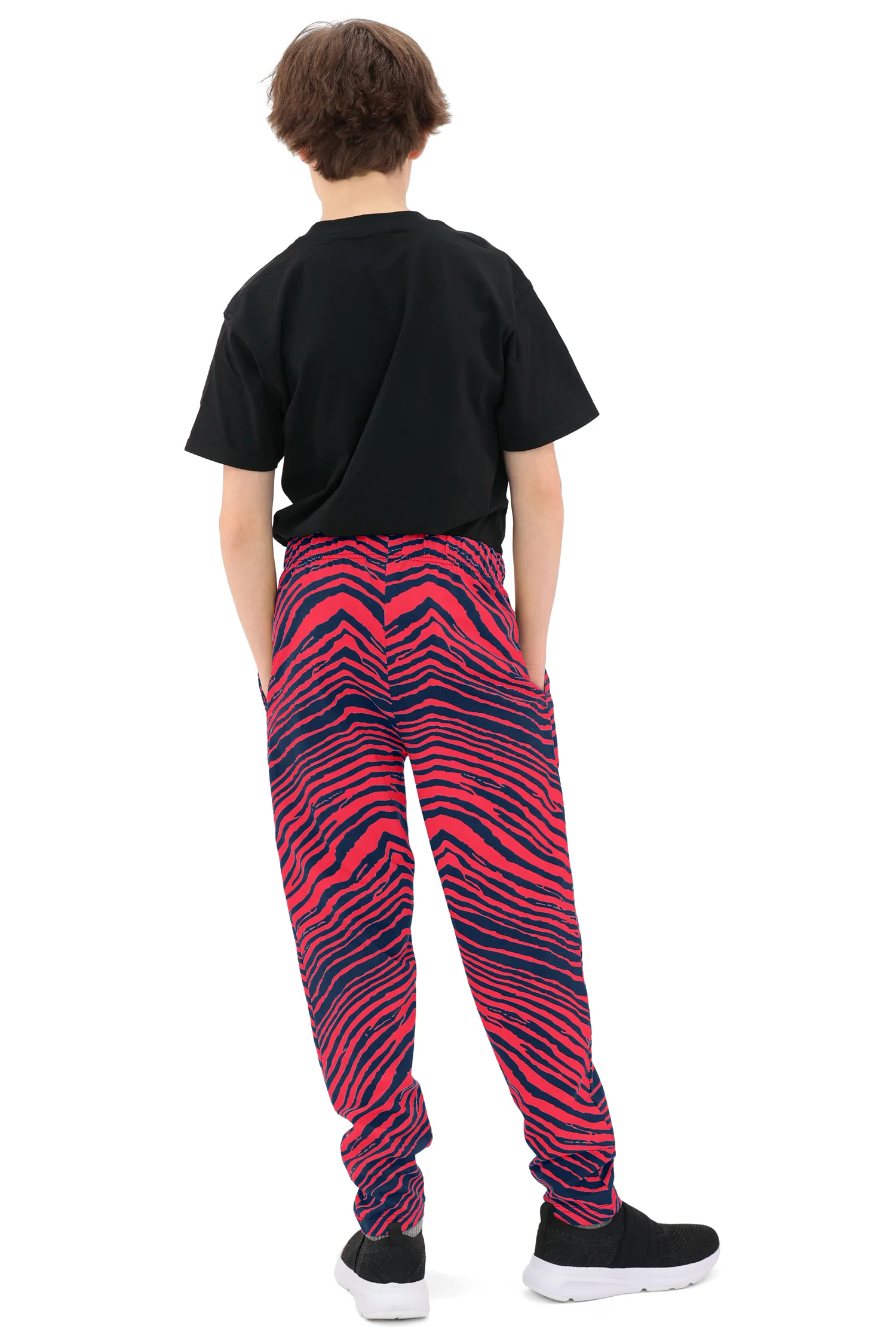 Zubaz Youth Unisex Z88 2 Color Zebra Pant, Navy/RED - Image 10