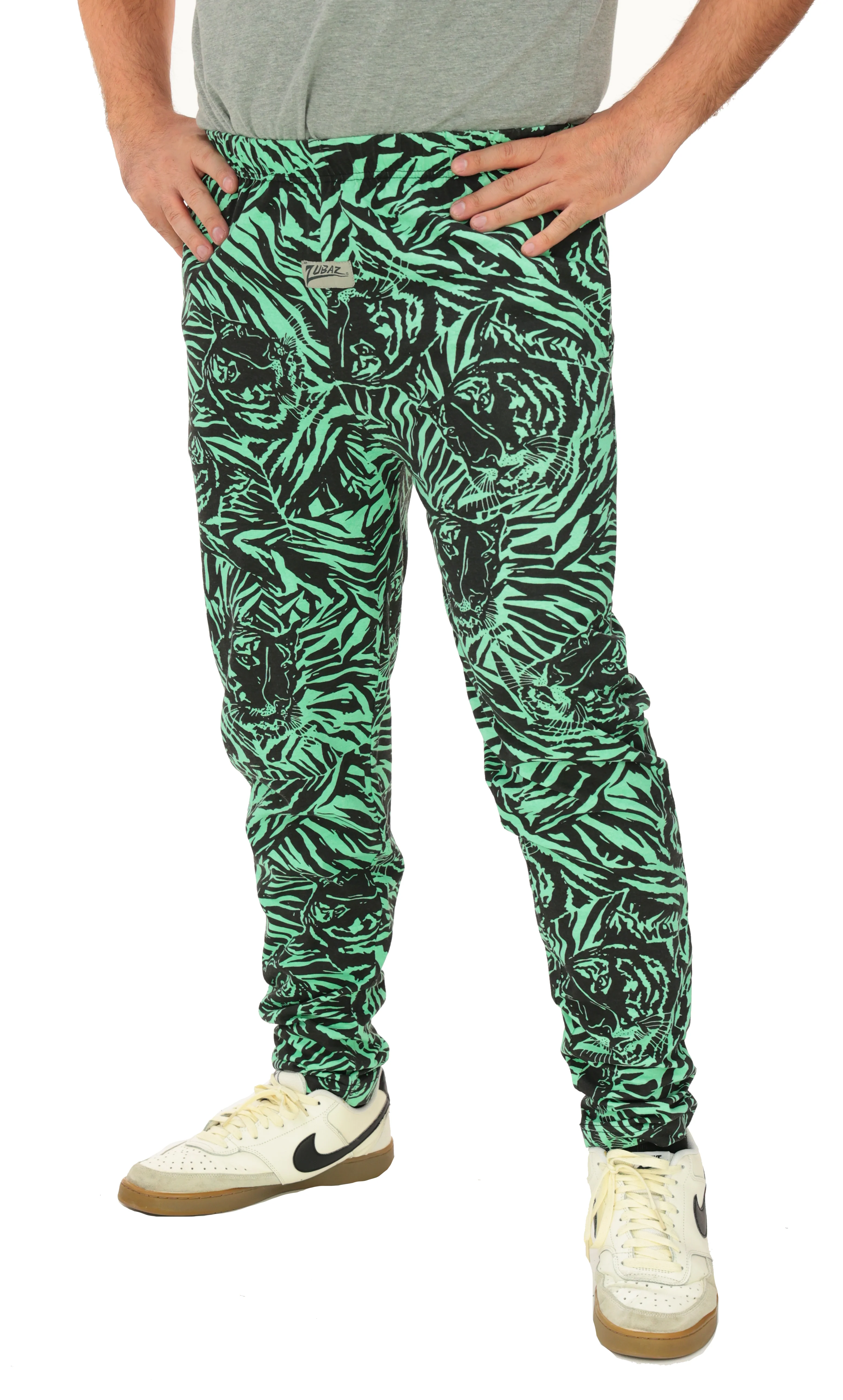 Zubaz Youth Unisex Z88 Tiger Pant, MINT/BLACK